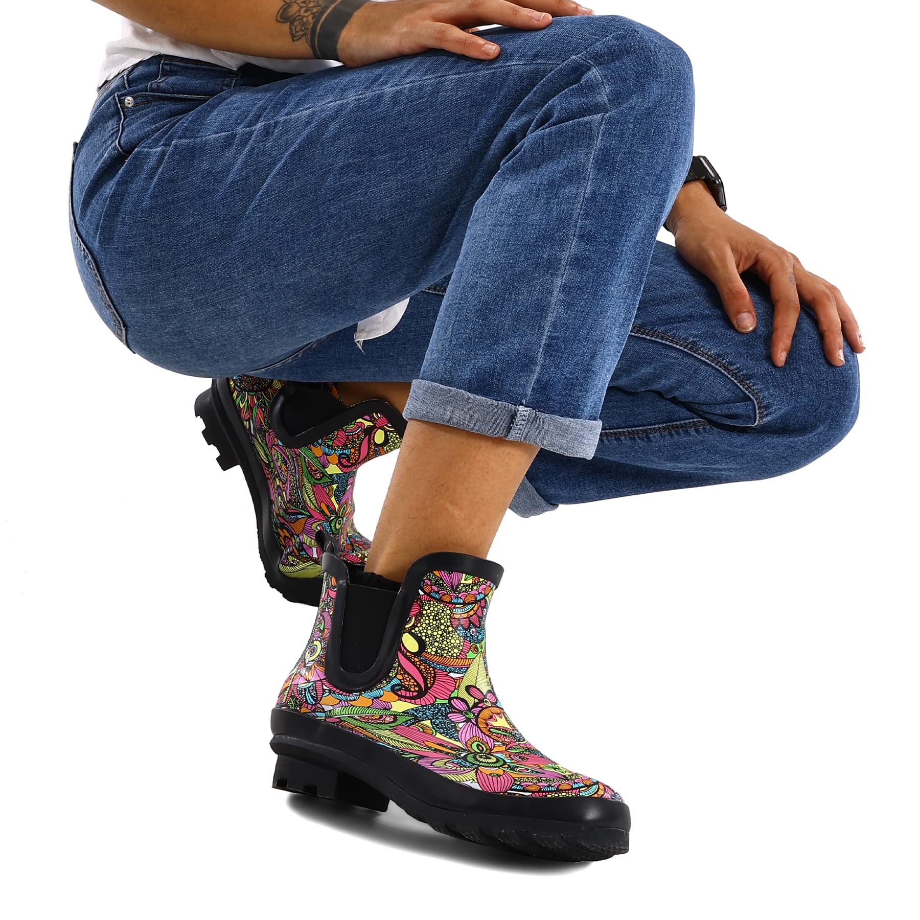 Multicolored Matte Chelsea Rain Boots