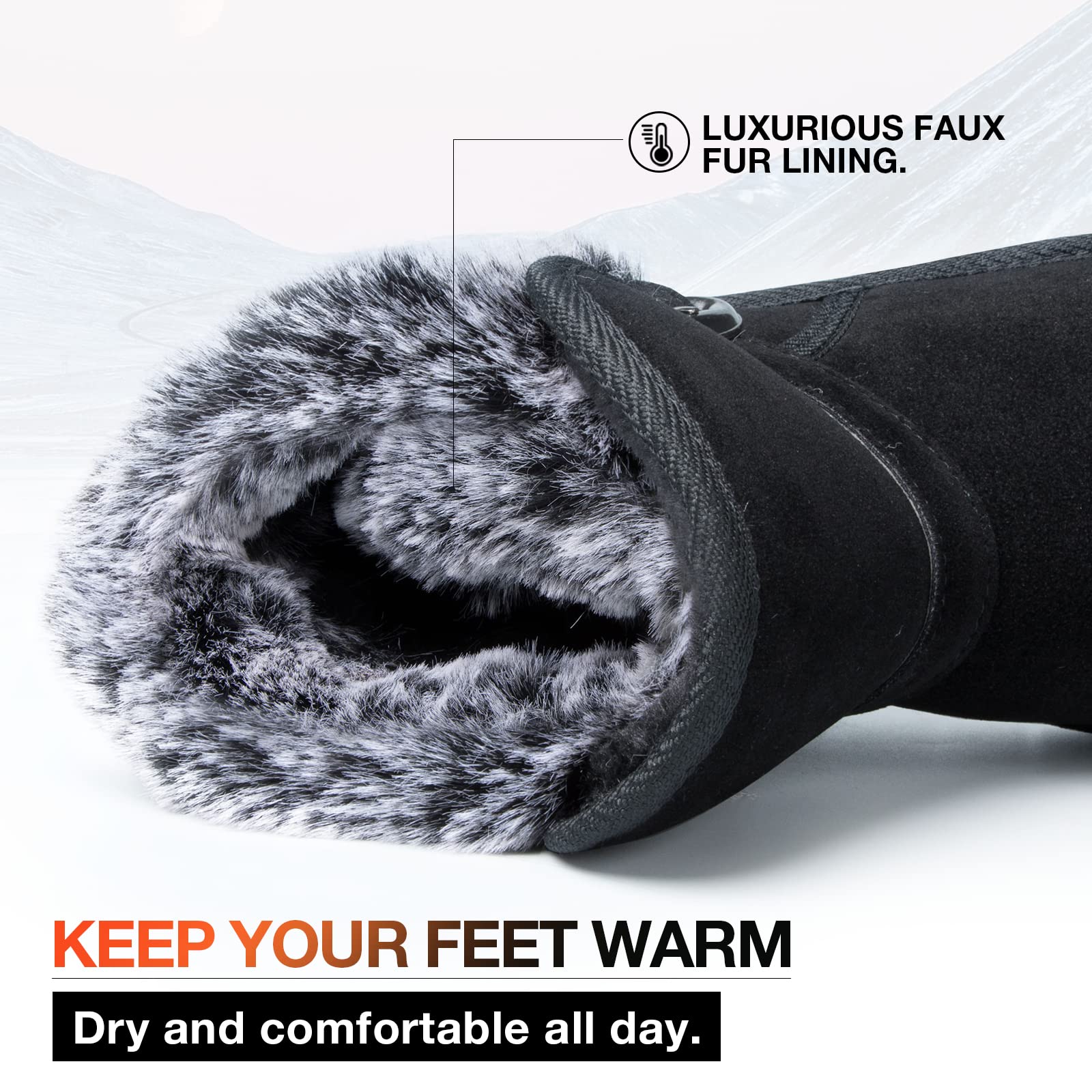 Classic Mid-calf Fur Lining Snow Boots