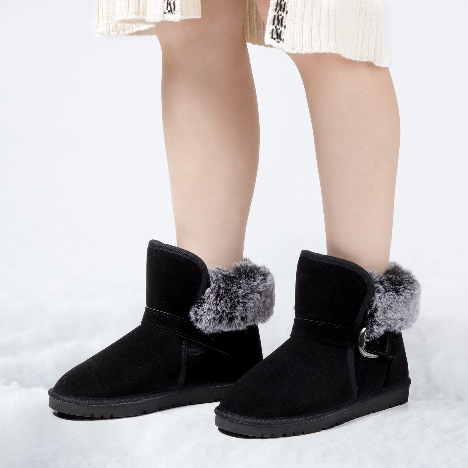 Classic Mid-calf Fur Lining Snow Boots