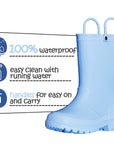 Solid Color Easy-on Handle Rubber Rain Boots