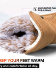 Classic Mid-calf Fur Lining Snow Boots Brown