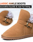 Classic Mid-calf Fur Lining Snow Boots Brown