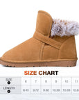 Classic Mid-calf Fur Lining Snow Boots Brown