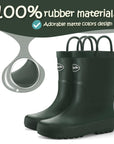 Solid Matte Easy-On Handle Rain Boots