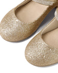 Kids Dress Shoes-Low Heel Rhinestone Lace-Up Mary Janes