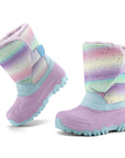 Gradient Glitter Flower Snow Boots