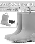 Solid Color Non-Slip Rain Boots With Handle
