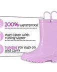 Solid Color Non-Slip Rain Boots With Handle