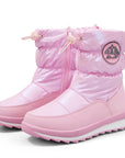 Pink/Purple/White Glossy Winter Waterproof Snow Boots