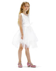 Kids Dress Shoes-Low Heel Round Toe Bow Lace-Up Mary Janes