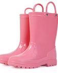 Solid Color Easy-on Handle Rubber Rain Boots