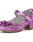 Kids Dress Shoes-Low Heel Sequined Mary Jane Flats