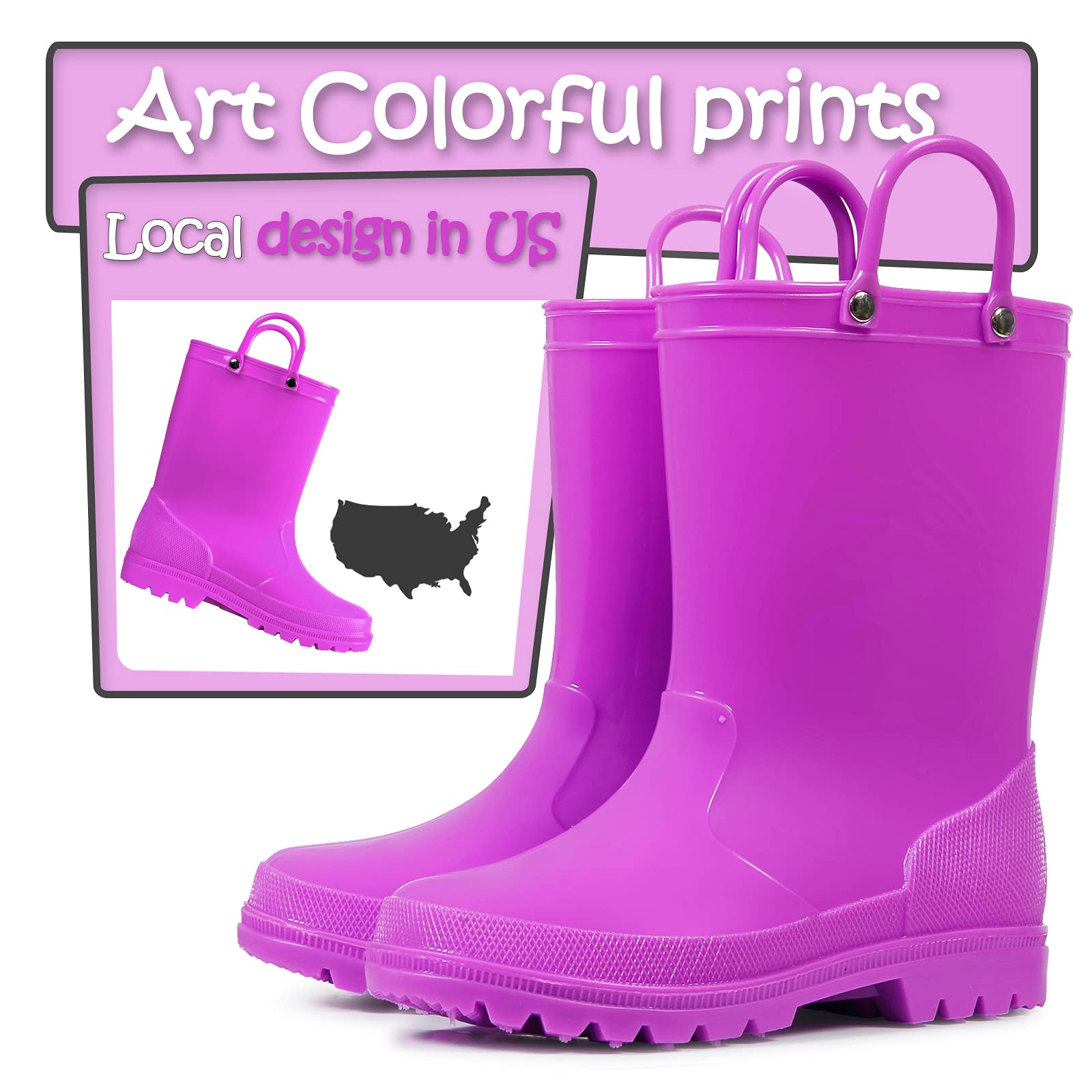 Simple And Cute Waterproof Rubber Rain Boots