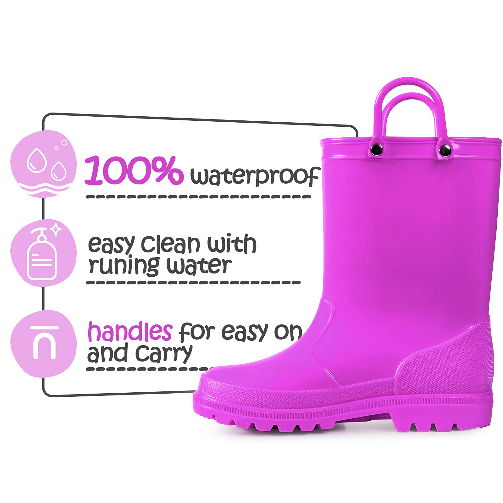 Simple And Cute Waterproof Rubber Rain Boots