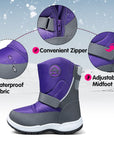 Pink/Purple Mountain Icons Insulated Waterproof Snow Boots