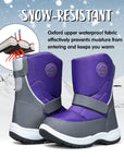 Pink/Purple Mountain Icons Insulated Waterproof Snow Boots