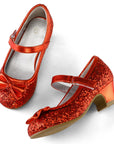 Kids Dress Shoes-Low Heel Sequined Mary Jane Flats