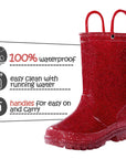 Solid Color Glitter Non-Slip Rubber Rain Boots