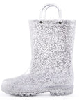 Pink/Purple/Silver Glitter Rubber Rain Boots