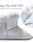 Silver Glitter Winter Warm Snow Boots