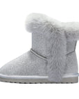 Silver Glitter Winter Warm Snow Boots