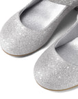 Kids Dress Shoes-Low Heel Rhinestone Lace-Up Mary Janes