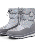 Gray Laser Line Side Zip Kids Rain Boots