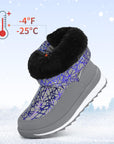 Laser Print Outdoor Fur Lined Snow Boots