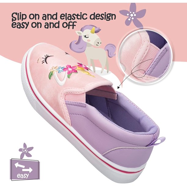 K KomForme Kids Pink Unicorn Casual Canvas Shoes Size 9 Toddler Girl