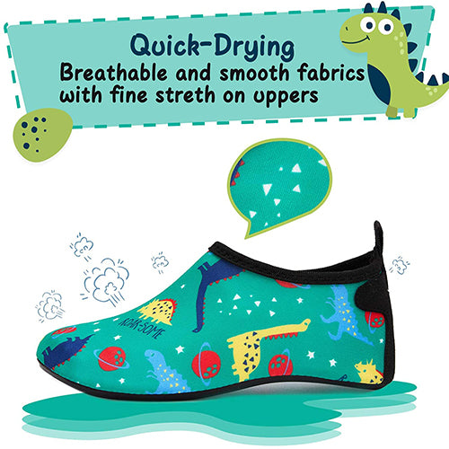 Water Shoes Quick Dry Non-Slip Toddler Water green dinosaur-Komforme