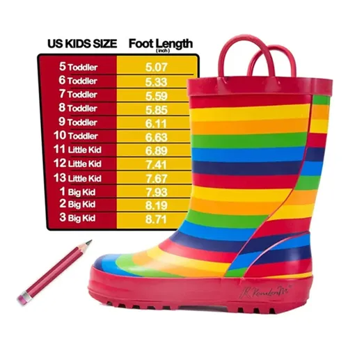 Kids Girl Boy Rain Boots Ranbow - KKOMFORME