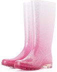 Gradient Glitter Tall Waterproof Rain Boots - MYSOFT