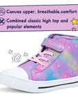 Colorful Swirled Stars High-Top Canvas Sneakers - MYSOFT