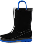 Black PVC Red Blue Handle Waterproof Rain Boots - MYSOFT