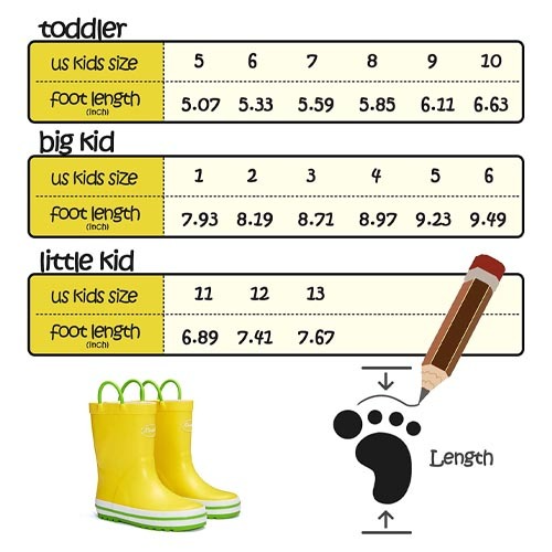 K KOMFORME SHOE Boy&amp;Girl Rain Boots Waterproof Yellow - KomForme product_description.