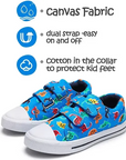 Kids Sneakers Boy and Girl Canvas Shoes Colorful Dinosaur- KKOMFORME