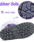 Purple Fur Collar Glitter Stars Waterproof Snow Boots - MYSOFT