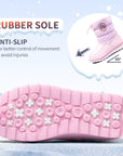 Pink/Purple/White Glossy Winter Waterproof Snow Boots