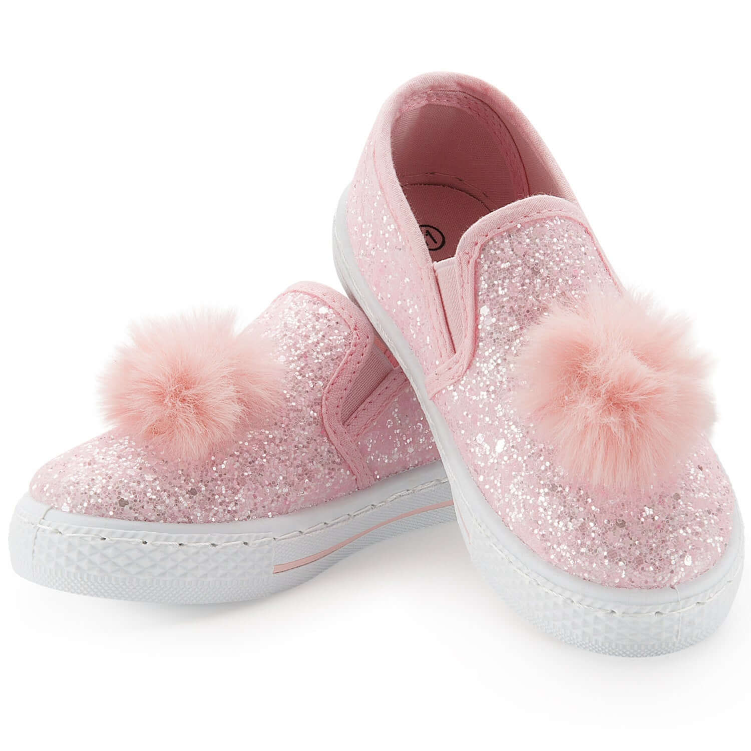 Pink Shiny Pom Pom Slip On Espadrilles - MYSOFT