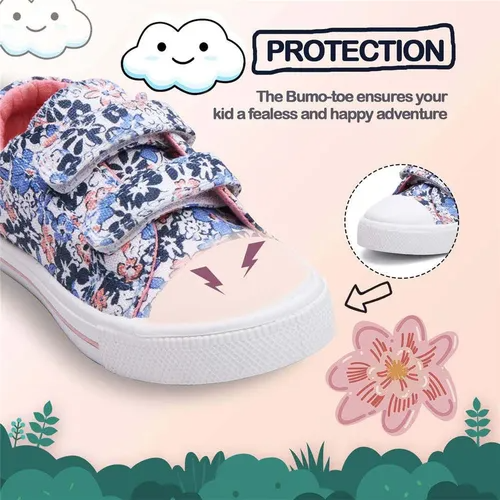 Kids Sneakers Boy and Girl Canvas Shoes Colorful Flower - KKOMFORME