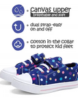 Kids Boys and Girls Sneakers Solid Blue Dots - KKOMFORME