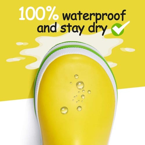 K KOMFORME SHOE Boy&Girl Rain Boots Waterproof Yellow - KomForme product_description.