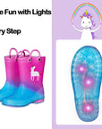 K KomForme Toddler Light Up Rain Boots Girls Boys with Handles