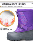 Purple Warm Waterproof Non-slip Snow Boots - MYSOFT