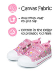 K KomForme Casual Kids Canvas Shoes Pink Unicorn Size 4-12 (Toddler Girl)