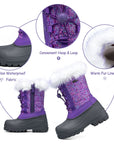 Purple Fur Collar Warm Non-Slip Snow Boots - MYSOFT