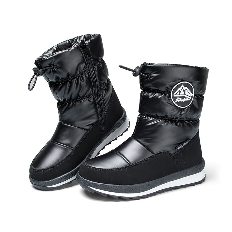 Boys and Girls Waterproof Snow Boots Winter Outdoor Boots with Fur Lining - K KomForme