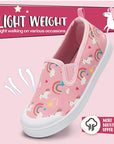 Girls Boys Slip On Lazy Toddler Canvas Sneakers Pink Unicorn -- K KomForme