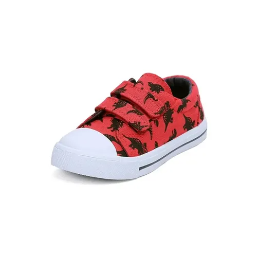 Toddler Sneakers for Boys and Girls Red Dinosaur - KKOMFORME