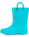 PVC Turquoise Waterproof Rubber Rain Boots - MYSOFT